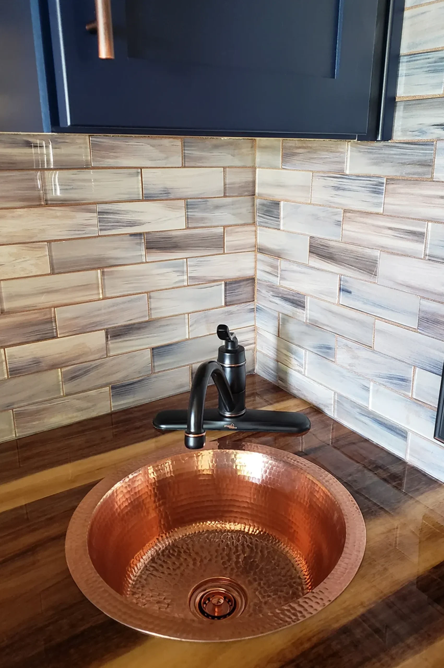 Premier Copper Products 14" Round Copper Bar/Prep Sink, Polished Copper, 17 Gauge, BR14PC2