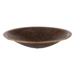 Premier Copper Products 20" Oval Hand Forged Old World Copper Vessel Bathroom Sink, Matching Drain and Accessories, Oil Rubbed Bronze, BSP5_PVOVAL20-P