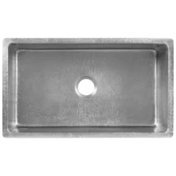 Premier Copper Products 33" Dual - Undermount or Drop In Terra Firma Copper Kitchen Sink, Nickel, 10 Gauge, TFKSEN331910