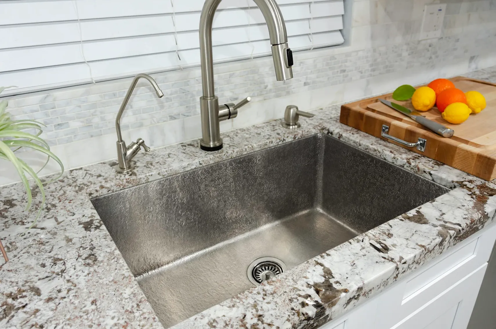 Premier Copper Products 33" Dual - Undermount or Drop In Terra Firma Copper Kitchen Sink, Nickel, 10 Gauge, TFKSEN331910