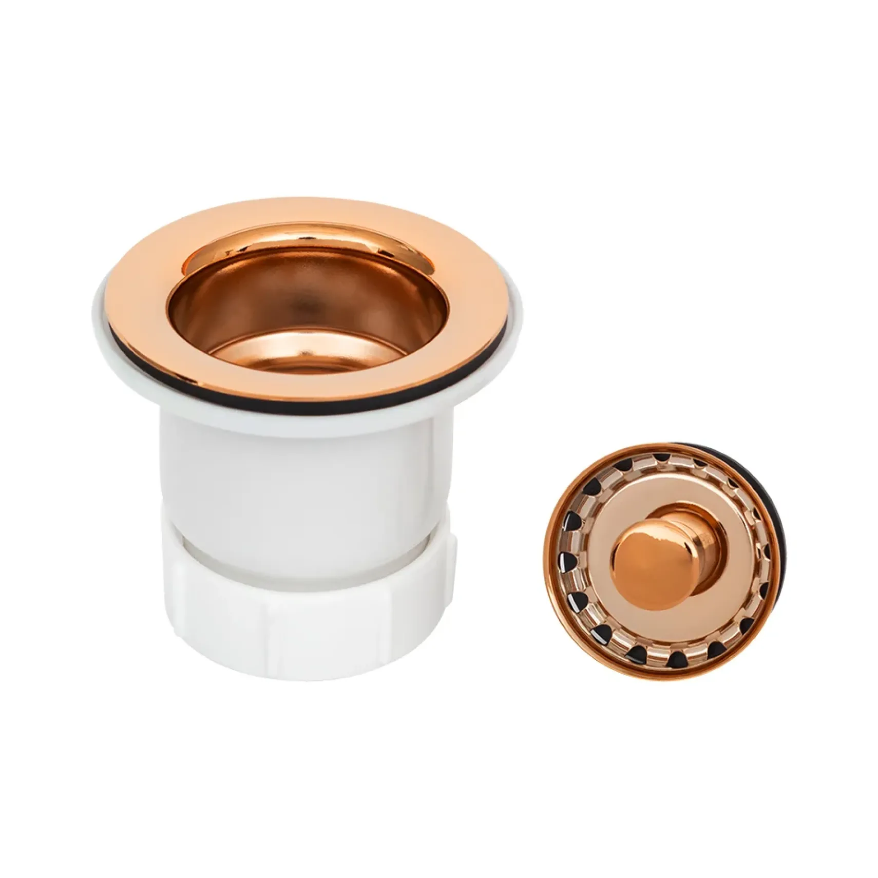 Premier Copper Products 15" Square Hammered Copper Bar/Prep Sink w/ 2" Drain Opening in Polished Copper, Matching Drain and Accessories, BSP5_BS15PC2-B