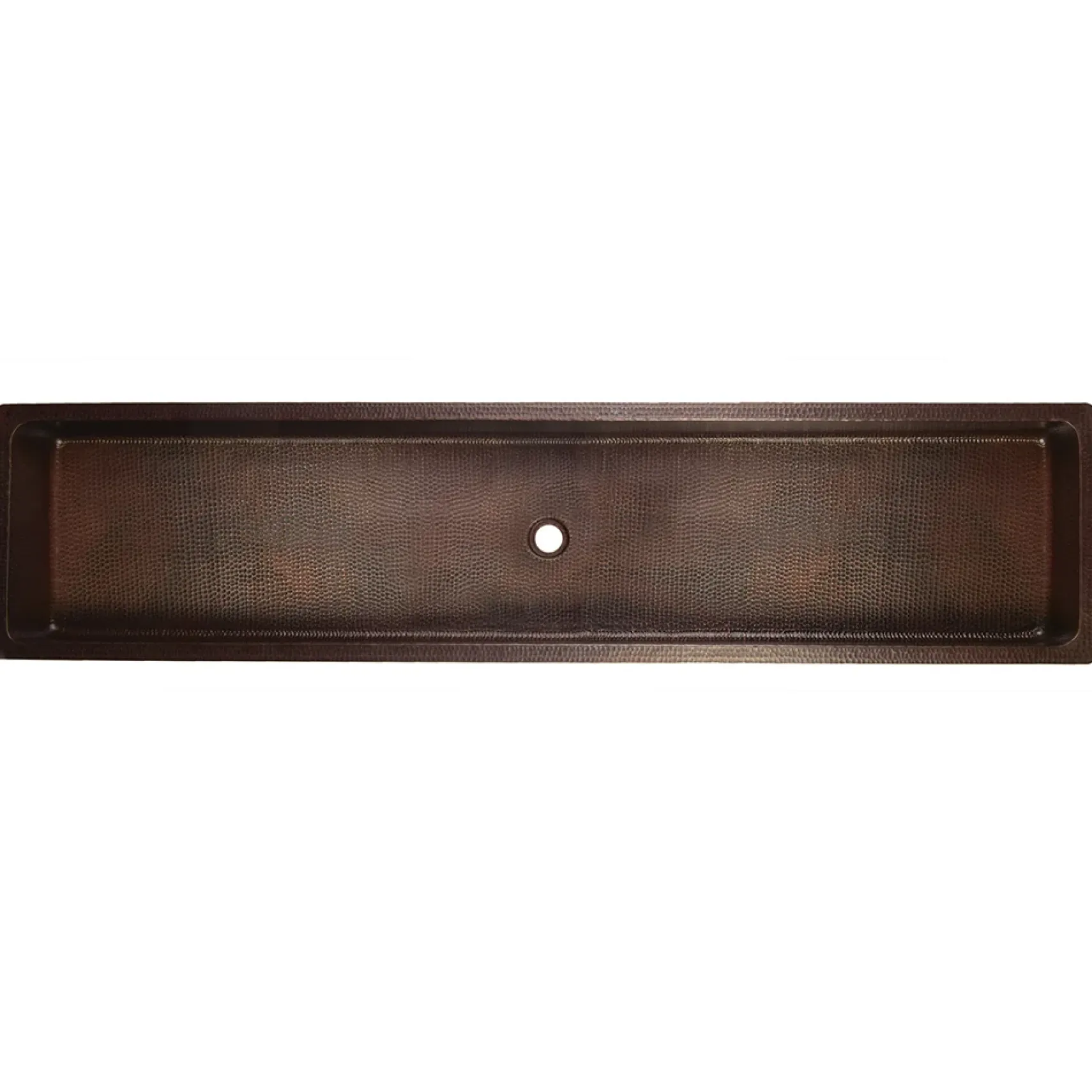 Premier Copper Products 60" Rectangle Under Counter Hammered Copper Bathroom Sink, Matching Drain and Accessories, Oil Rubbed Bronze, BSP5_LREC60DB-P