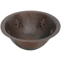 Premier Copper Products 19" Oval Copper Bathroom Sink, Oil Rubbed Bronze, LO19FSTDB