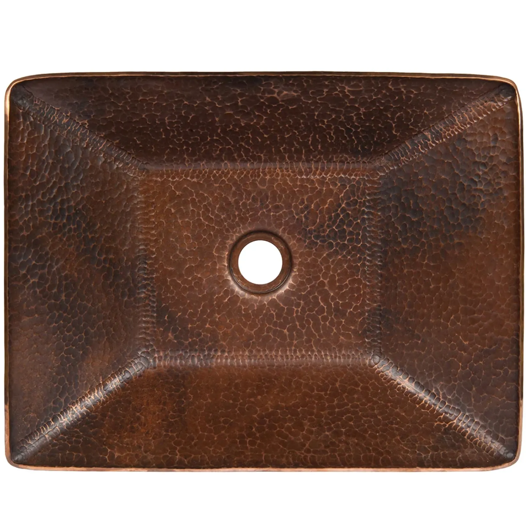 Premier Copper Products 17" Modern Rectangle Hand Forged Old World Copper Vessel Bathroom Sink, Matching Drain and Accessories, Oil Rubbed Bronze, BSP5_PVMRECDB-P