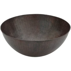 Premier Copper Products 15" Round Copper Bathroom Sink, Oil Rubbed Bronze, VR15BDB