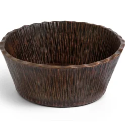 Premier Copper Products Forest Vessel Hammered Copper Bathroom Sink, Matching Drain and Accessories, Oil Rubbed Bronze, BSP5_PVRTRDB-P