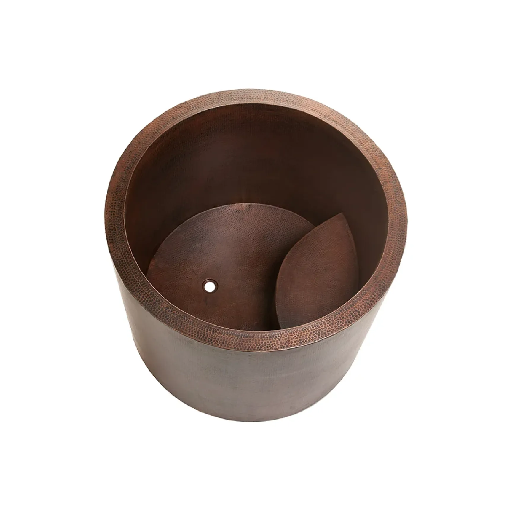 Premier Copper Products Japanese Style Soaker Hammered Copper Bathtub, BTR45DB
