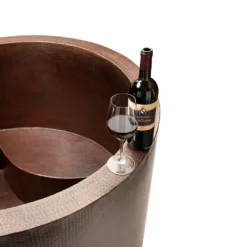 Premier Copper Products Japanese Style Soaker Hammered Copper Bathtub, BTR45DB