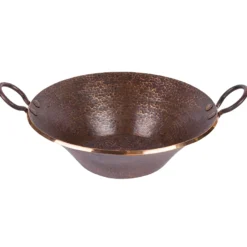 Premier Copper Products Round Hand Forged Old World Miners Pan Copper Vessel Bathroom Sink, Matching Drain and Accessories, Oil Rubbed Bronze, BSP5_PVMPDB-P
