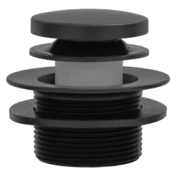 Premier Copper Products Tub Drain Trim and Single-Hole Overflow Cover for Bath Tubs - Matte Black, Brass, D-301BLK