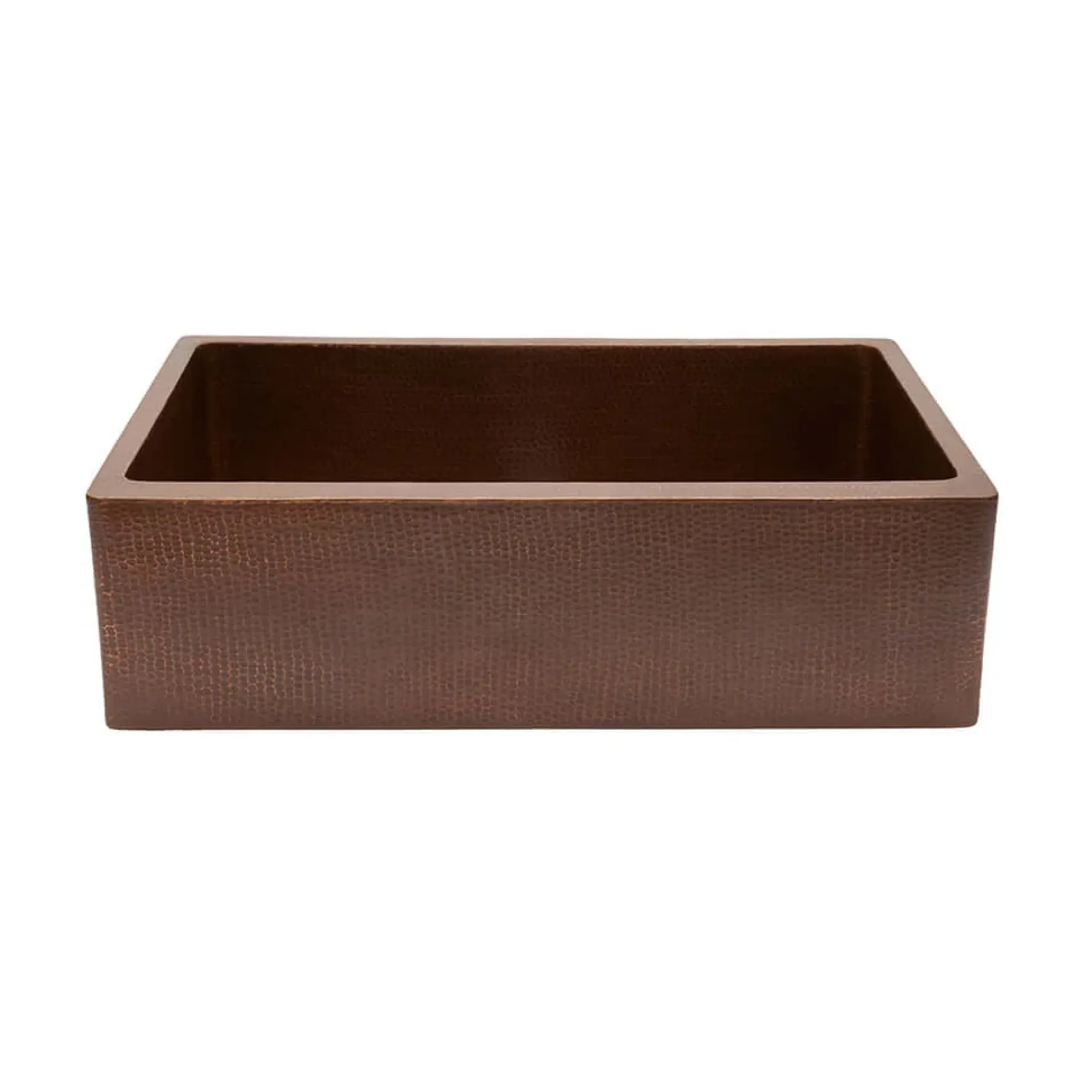 Premier Copper Products 33" Antique Hammered Copper Kitchen Apron Single Basin Farmhouse Sink with Matching Drain, and Accessories, Antique Copper, KSP3_KASB33229