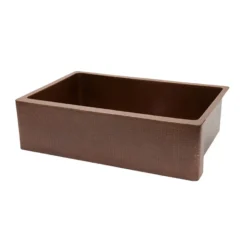 Premier Copper Products 33" Copper Farmhouse Sink, Antique Copper, KASB33229