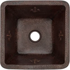 Premier Copper Products 15" Copper Bar/Prep Sink, Oil Rubbed Bronze, BS15FDB2