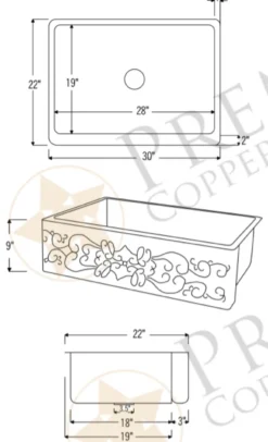 Premier Copper Products 30" Copper Farmhouse Sink, Oil Rubbed Bronze, KASDB30229S