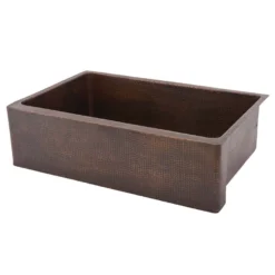 Premier Copper Products 33" Copper Farmhouse Sink, Oil Rubbed Bronze, KASDB33229