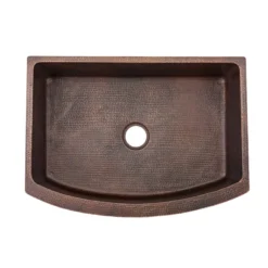 Premier Copper Products 33" Copper Farmhouse Sink, Oil Rubbed Bronze, KASRDB33249