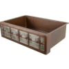 Premier Copper Products 33" Copper Farmhouse Sink, Oil Rubbed Bronze and Nickel, KASDB33229F-NB