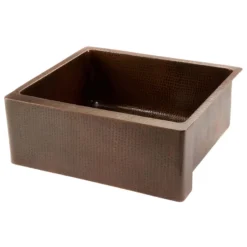 Premier Copper Products 25" Copper Farmhouse Sink, Oil Rubbed Bronze, KASDB25229