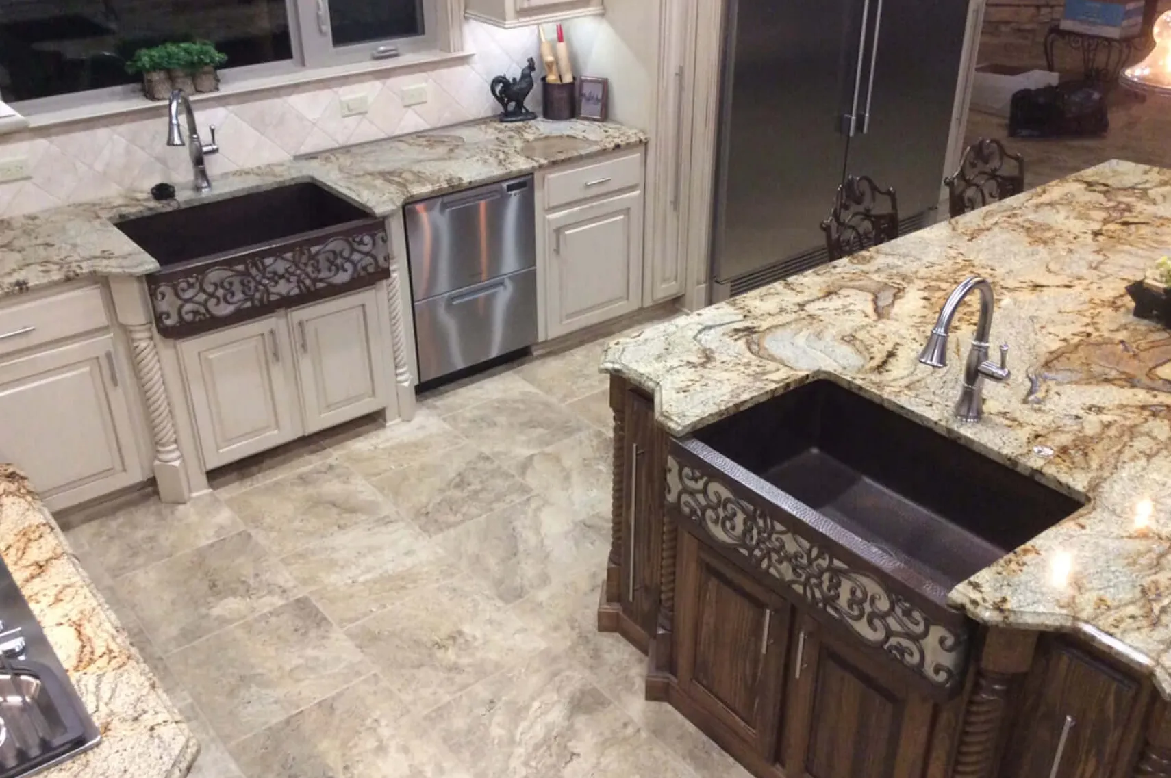 Premier Copper Products 33" Copper Farmhouse Sink, Oil Rubbed Bronze and Nickel, KASDB33229S-NB
