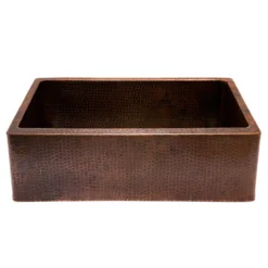 Premier Copper Products 30" Copper Farmhouse Sink, Oil Rubbed Bronze, KASDB30229