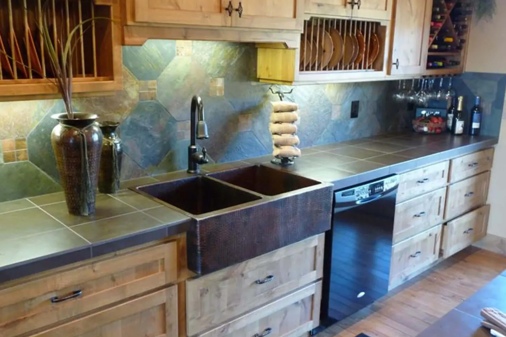 Premier Copper Products 33" Copper Farmhouse Sink, 50/50 Double Bowl, Oil Rubbed Bronze, KA50DB33229