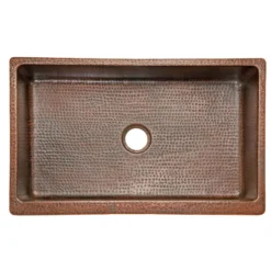 Premier Copper Products 35" Copper Farmhouse Sink, Oil Rubbed Bronze, KASDB35229