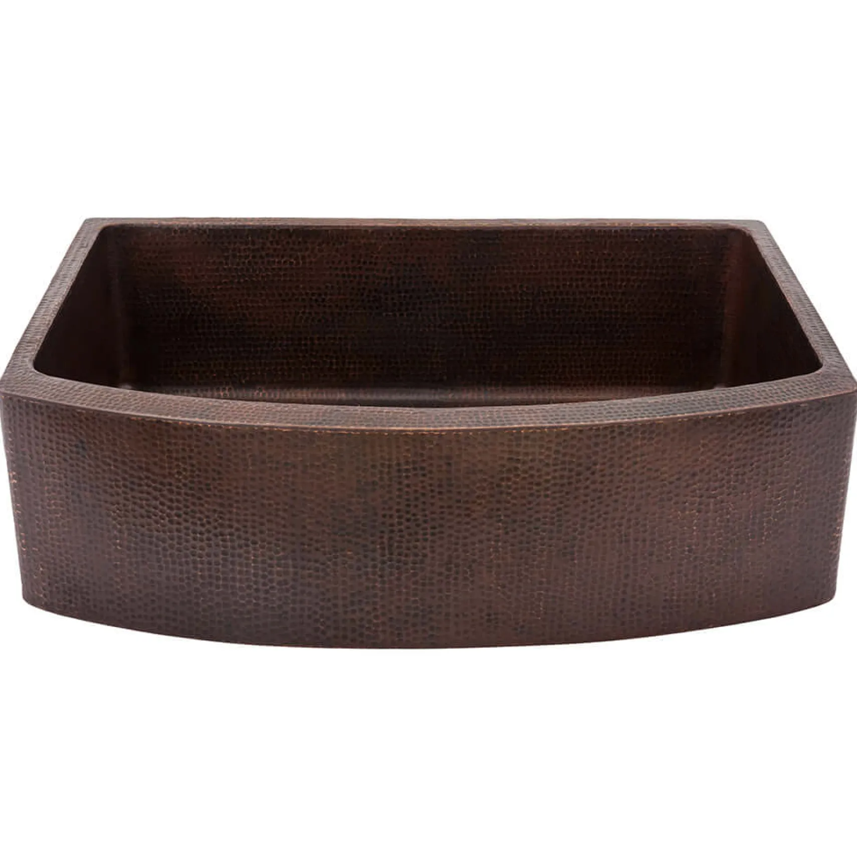 Premier Copper Products 30" Hammered Copper Kitchen Rounded Apron Single Basin Farmhouse Sink with Matching Drains, and Accessories, Oil Rubbed Bronze, KSP3_KASRDB30249
