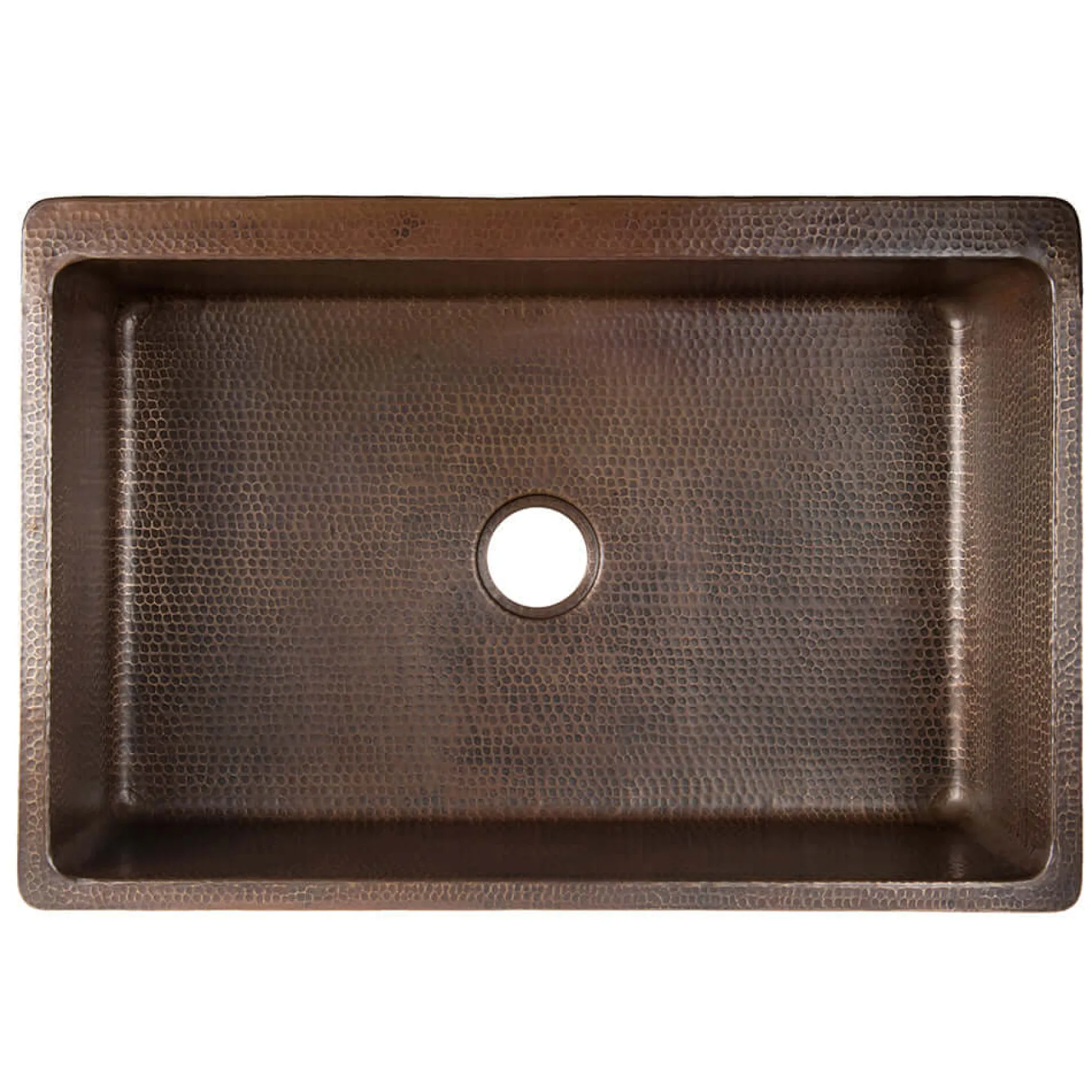 Premier Copper Products 33" Hammered Farmhouse Kitchen Sink w/ Matching Accessories, Scroll Design, KSP3_KASDB33229S-NB