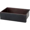Premier Copper Products 33" Hammered Copper Farmhouse Sink, Glazed Black, 14 Gauge, KASBLK33229