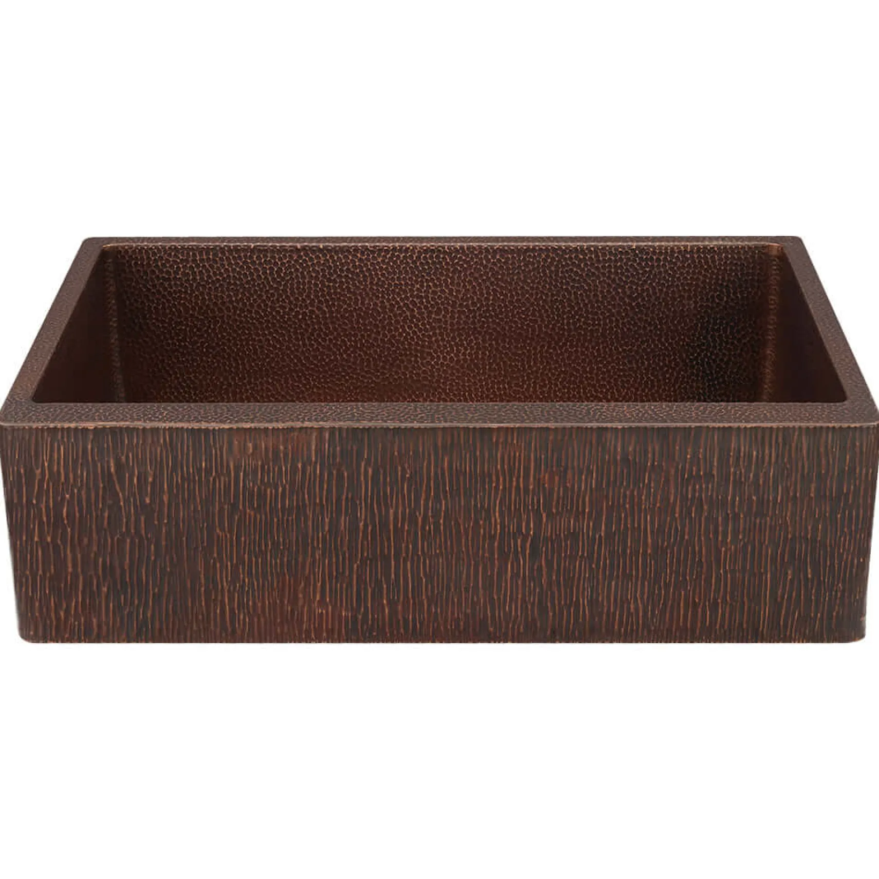 Premier Copper Products 33" Hammered Copper Farmhouse Sink, Oil Rubbed Bronze, 14 Gauge, KASDBRH33229TR