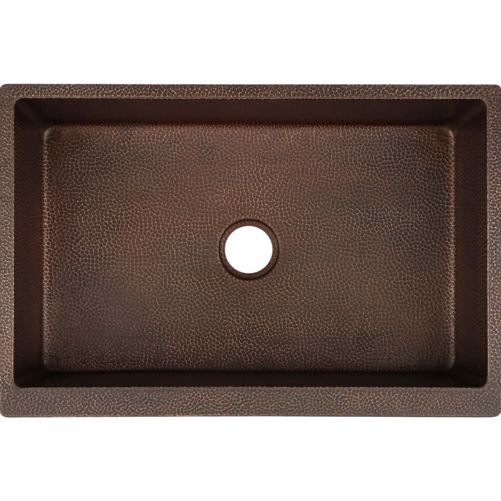 Premier Copper Products 33" Hammered Copper Farmhouse Sink, Oil Rubbed Bronze, 14 Gauge, KASDBRH33229TR