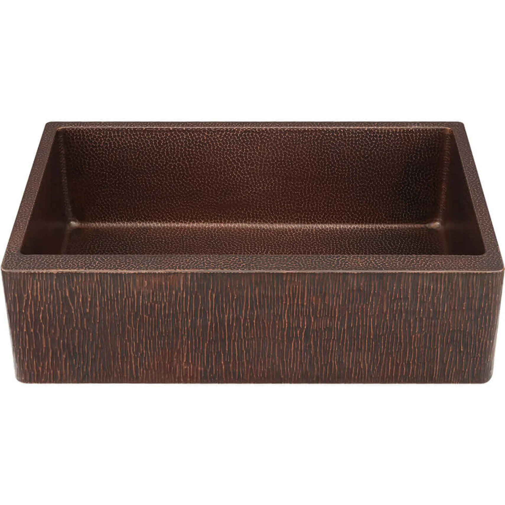 Premier Copper Products 33" Hammered Copper Farmhouse Sink, Oil Rubbed Bronze, 14 Gauge, KASDBRH33229TR