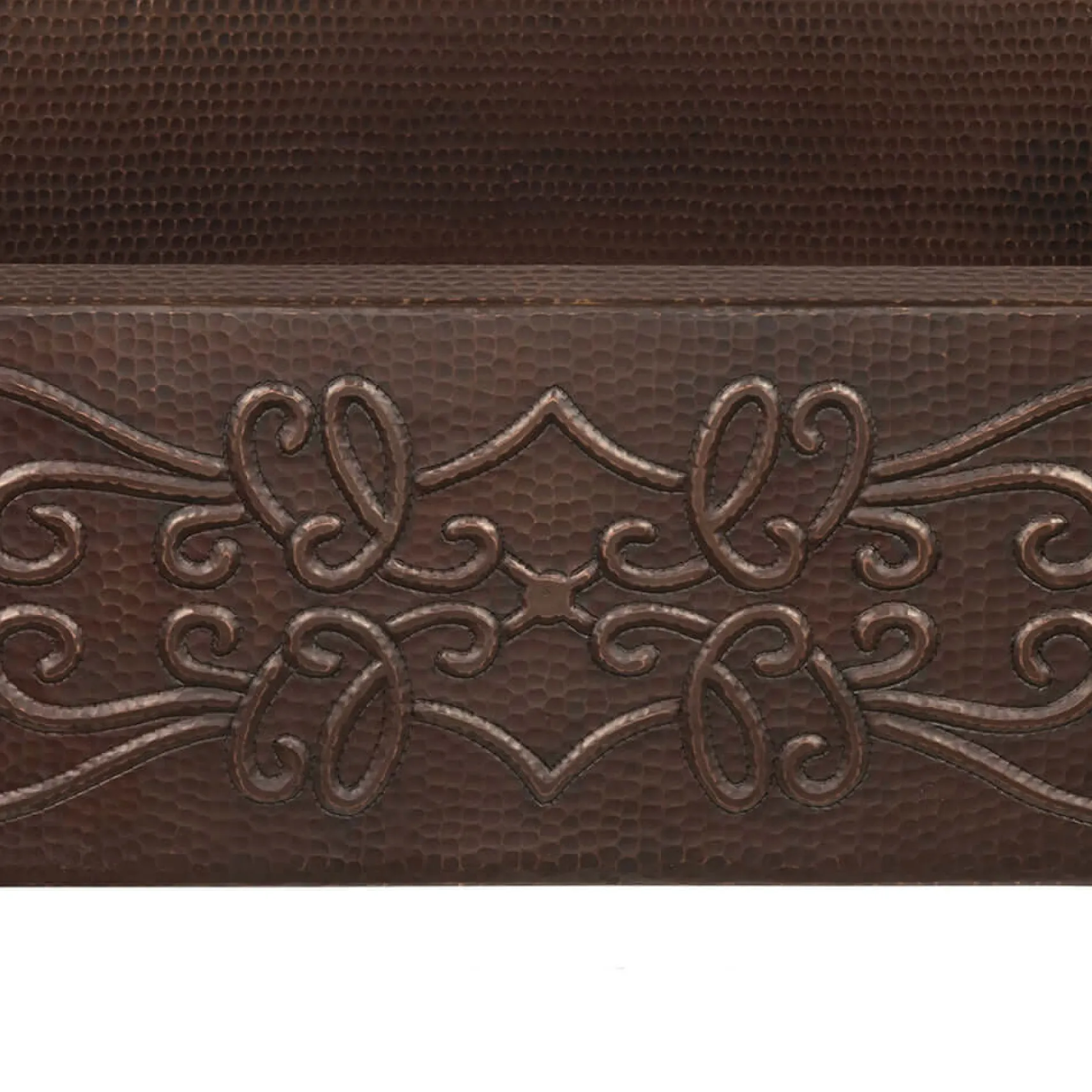 Premier Copper Products 33" Hammered Copper Kitchen Apron Single Basin Farmhouse Sink w/ Scroll Design with Matching Drain and Accessories, Oil Rubbed Bronze, KSP3_KASDB33229S