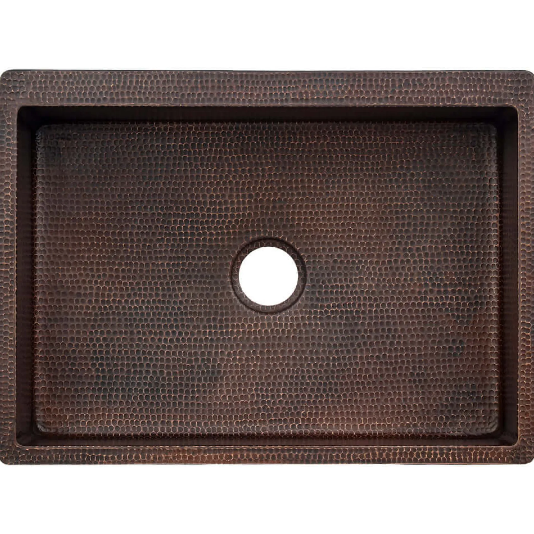 Premier Copper Products 30" Hammered Copper Farmhouse Sink, Glazed Black, 14 Gauge, KASBLK30229