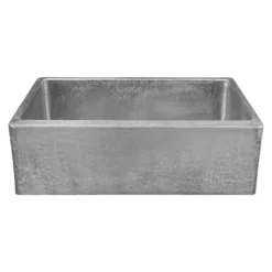 Premier Copper Products 33" Terra Firma Copper Farmhouse Sink, Nickel, 10 Gauge, TFKASEN332210