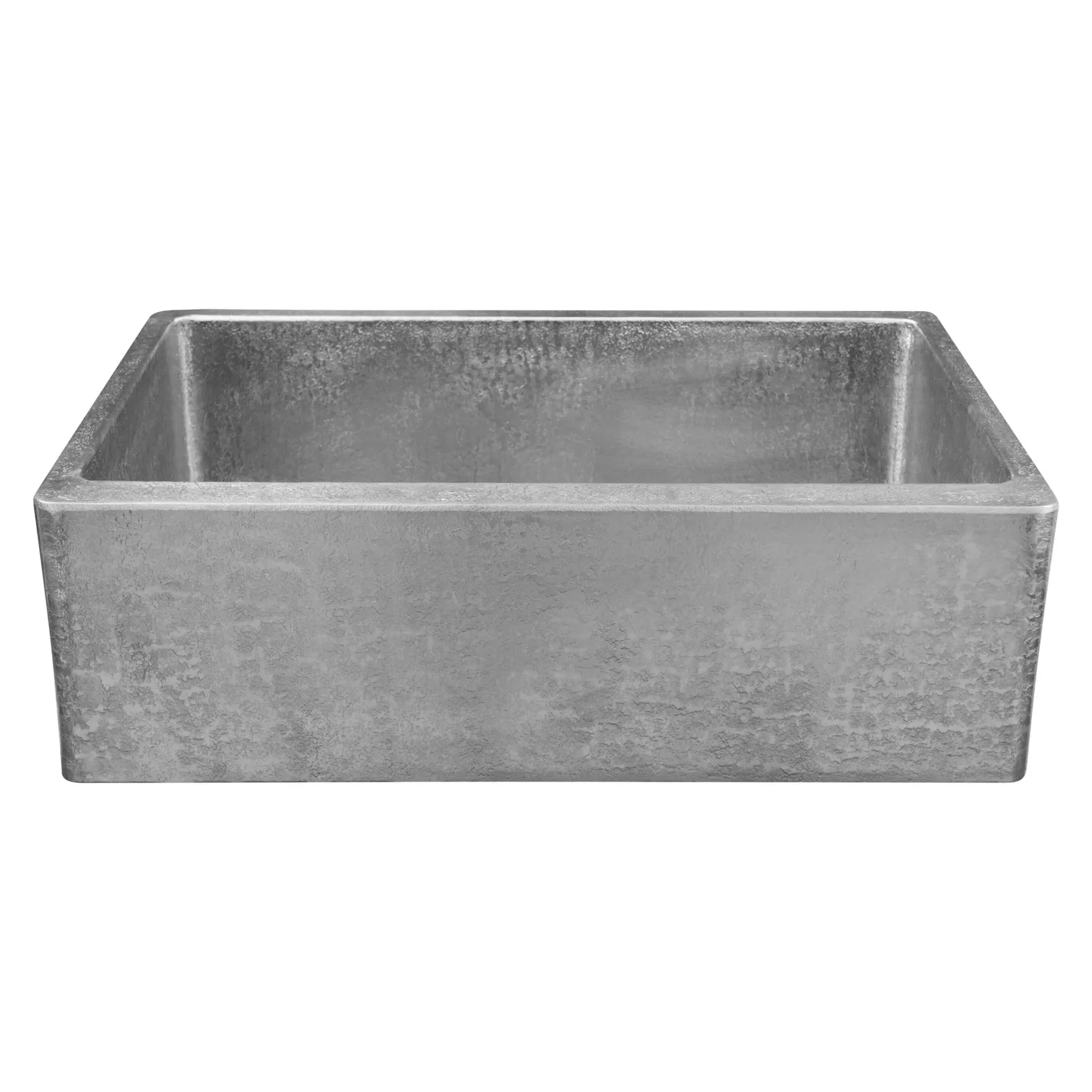 Premier Copper Products 33" Terra Firma Copper Farmhouse Sink, Nickel, 10 Gauge, TFKASEN332210
