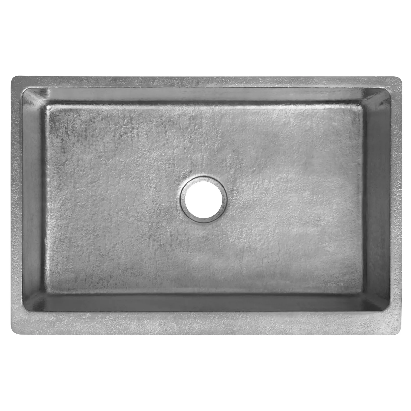 Premier Copper Products 33" Terra Firma Copper Farmhouse Sink, Nickel, 10 Gauge, TFKASEN332210