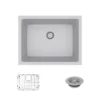 Rene 22" Composite Granite Kitchen Sink, Pewter, R3-1004-PWT-ST-CGF
