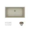 Rene 33" Composite Granite Kitchen Sink, Concrete, R3-1006-CON-ST-CGS