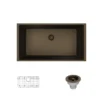 Rene 33" Composite Granite Kitchen Sink, Umber, R3-1006-UMB-ST-CGS