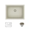 Rene 22" Composite Granite Kitchen Sink, Concrete, R3-1004-CON-ST-CGS