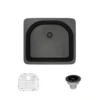 Rene 25" Composite Granite Kitchen Sink, Carbon, R3-2005-CAR-ST-CGS
