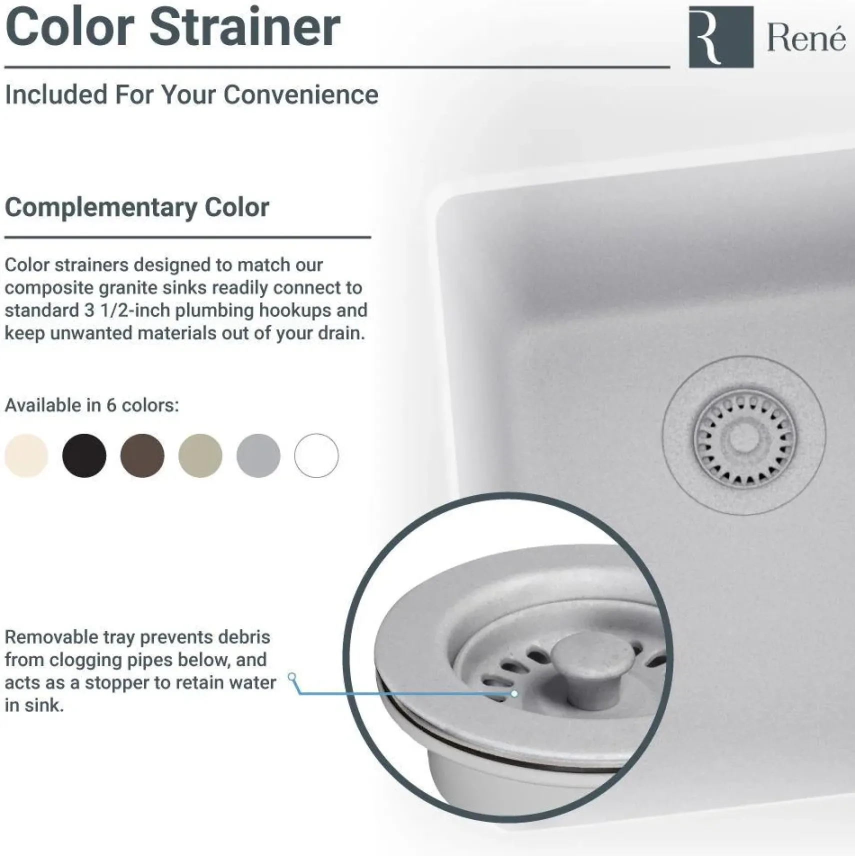 Rene 33" Composite Granite Kitchen Sink, 50/50 Double Bowl, Concrete, R3-1007-CON-ST-CGS