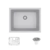 Rene 22" Composite Granite Kitchen Sink, Pewter, R3-1004-PWT-ST-CGS