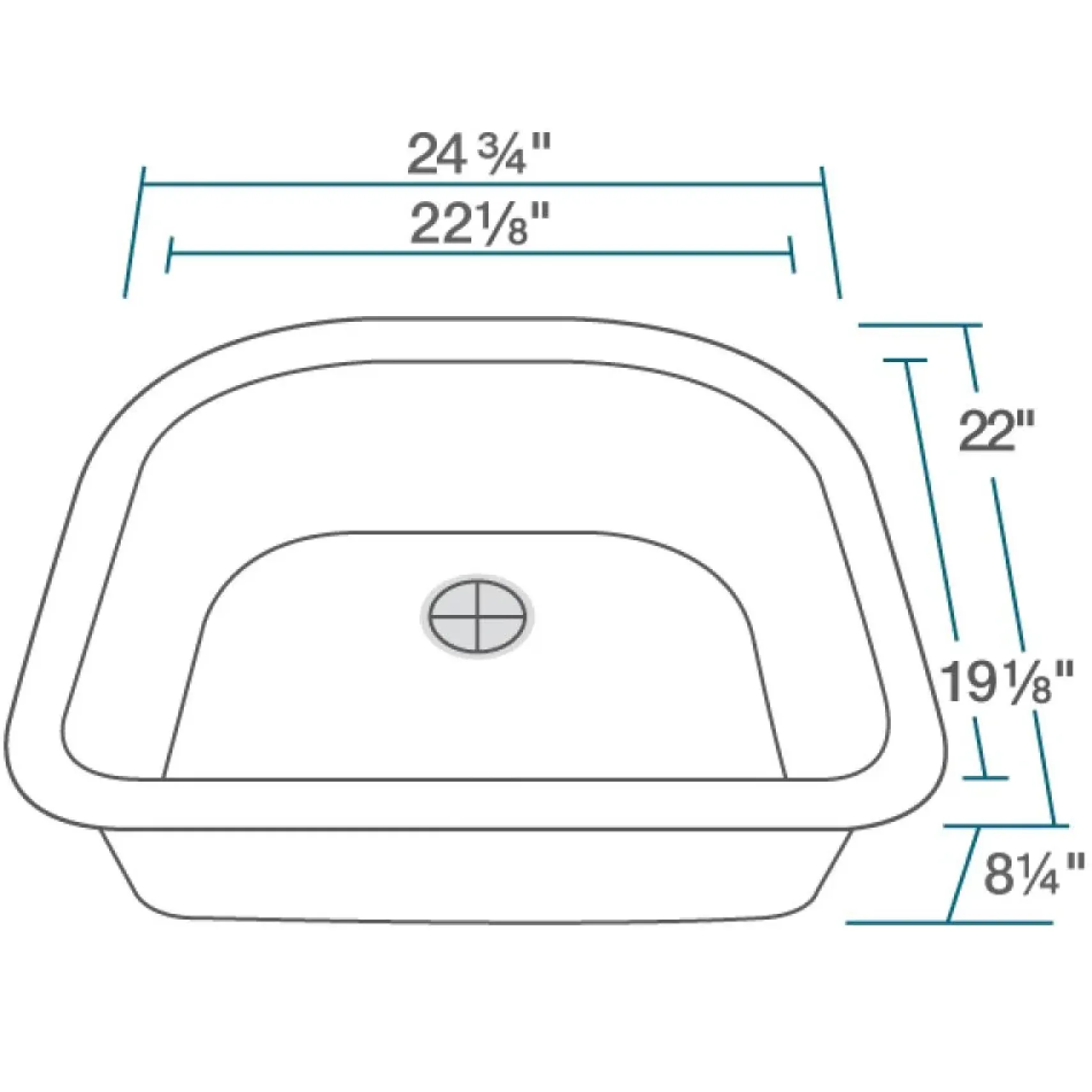Rene 25" Composite Granite Kitchen Sink, Ivory, R3-1005-IVR-ST-CGF
