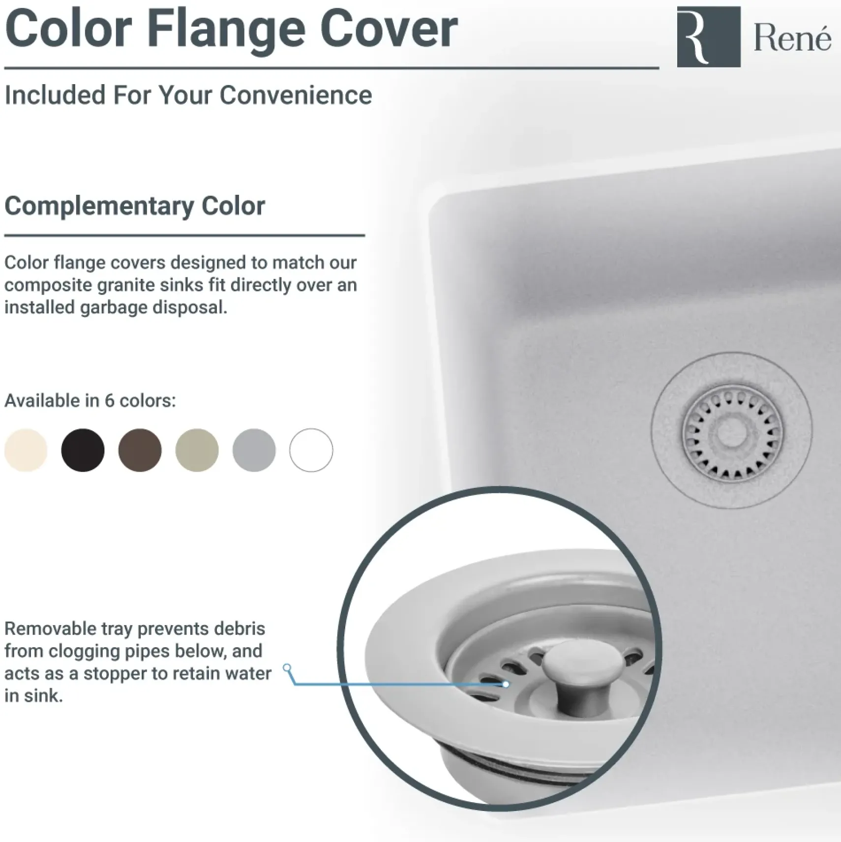 Rene 33" Composite Granite Kitchen Sink, Carbon, R3-1006-CAR-ST-CGF