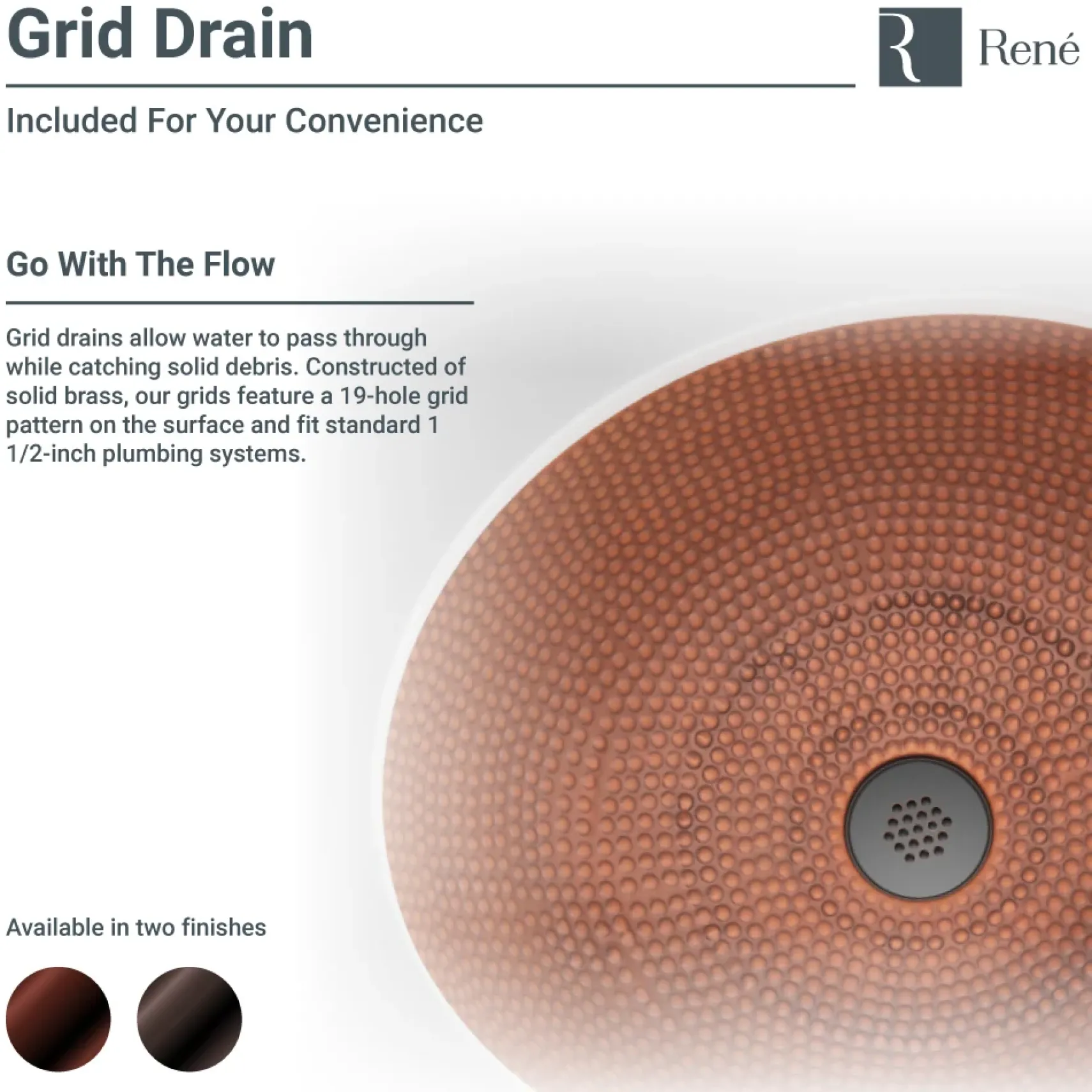 Rene 19" Oval Copper Bathroom Sink, R4-4002-GD-ABR