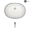 Rene 22" Oval Porcelain Bathroom Sink, Biscuit, R2-1005-B-PUD-BN