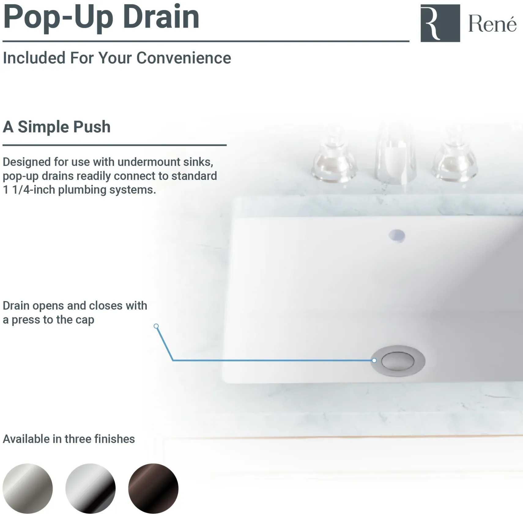 Rene 18" Rectangle Porcelain Bathroom Sink, Biscuit, R2-1007-B-PUD-BN