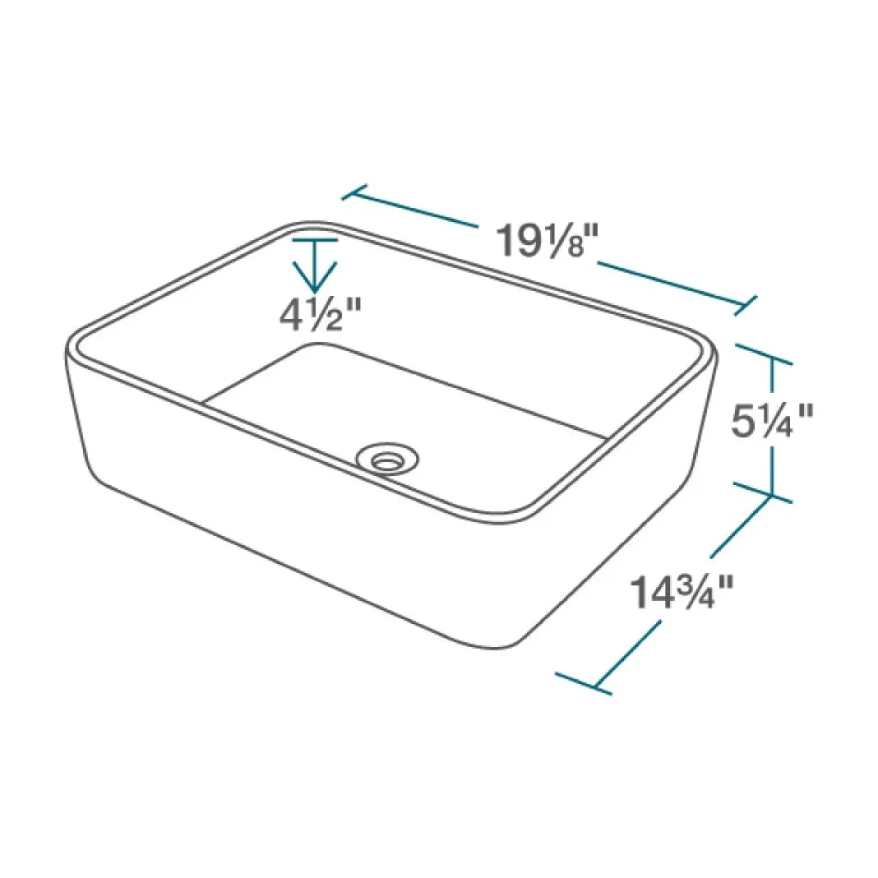 Rene 19" Rectangle Porcelain Bathroom Sink, Biscuit, with Faucet, R2-5007-B-R9-7001-C